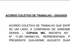 ACT – 2024/2025 -Companhia de Saneamento de Minas Gerais – COPASA MG