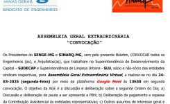 Convocatória Assembleia Geral Extraordinária SLU e SUDECAP