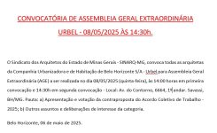 Convocatória Assembleia Geral Extraordinária URBEL